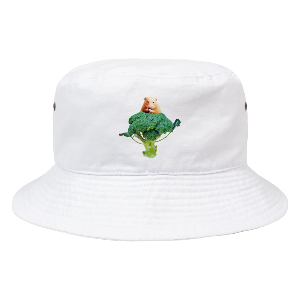 ハムスターが主なS.Hのハムスターオンブロッコリー Bucket Hat