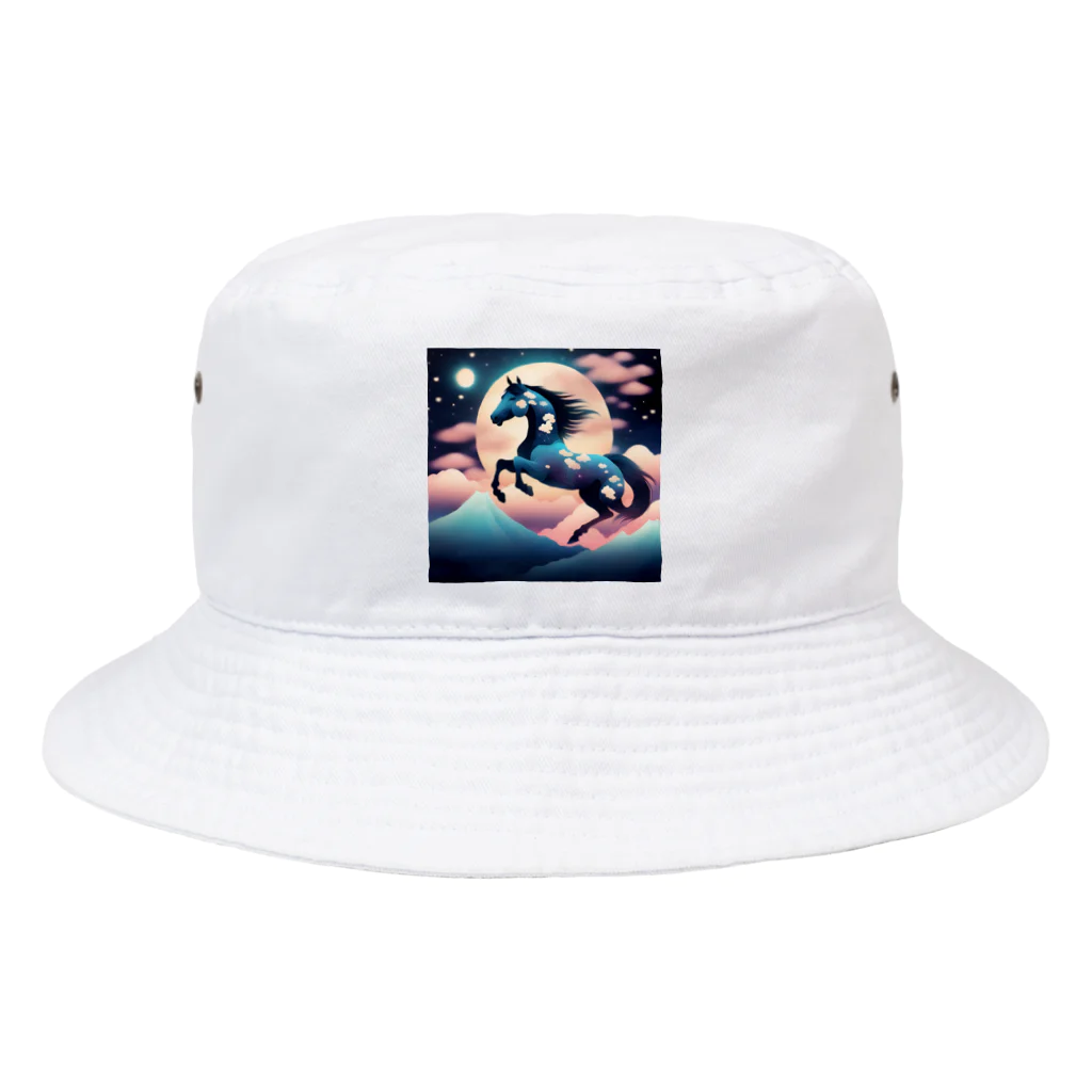 Petensi0303の飛翔する和風馬 Bucket Hat