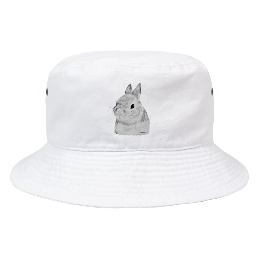 greetenのうさぎ　アートモノクロ Bucket Hat