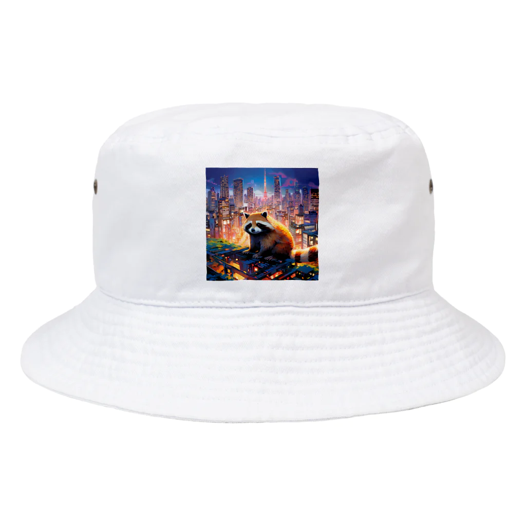 アニマル アイテム ショップの東京のたぬき Bucket Hat