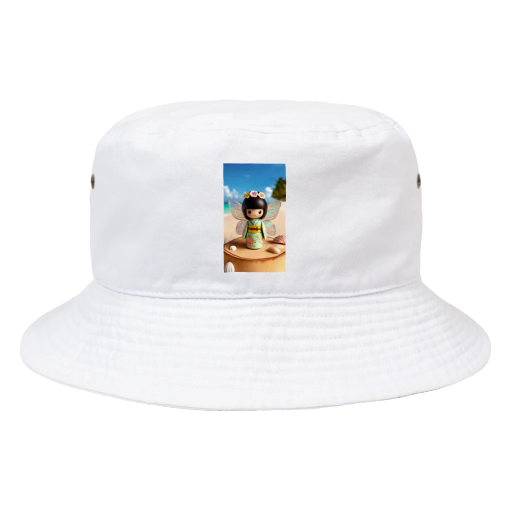 ぷぷオレンジの海の妖精こけしちゃん Bucket Hat