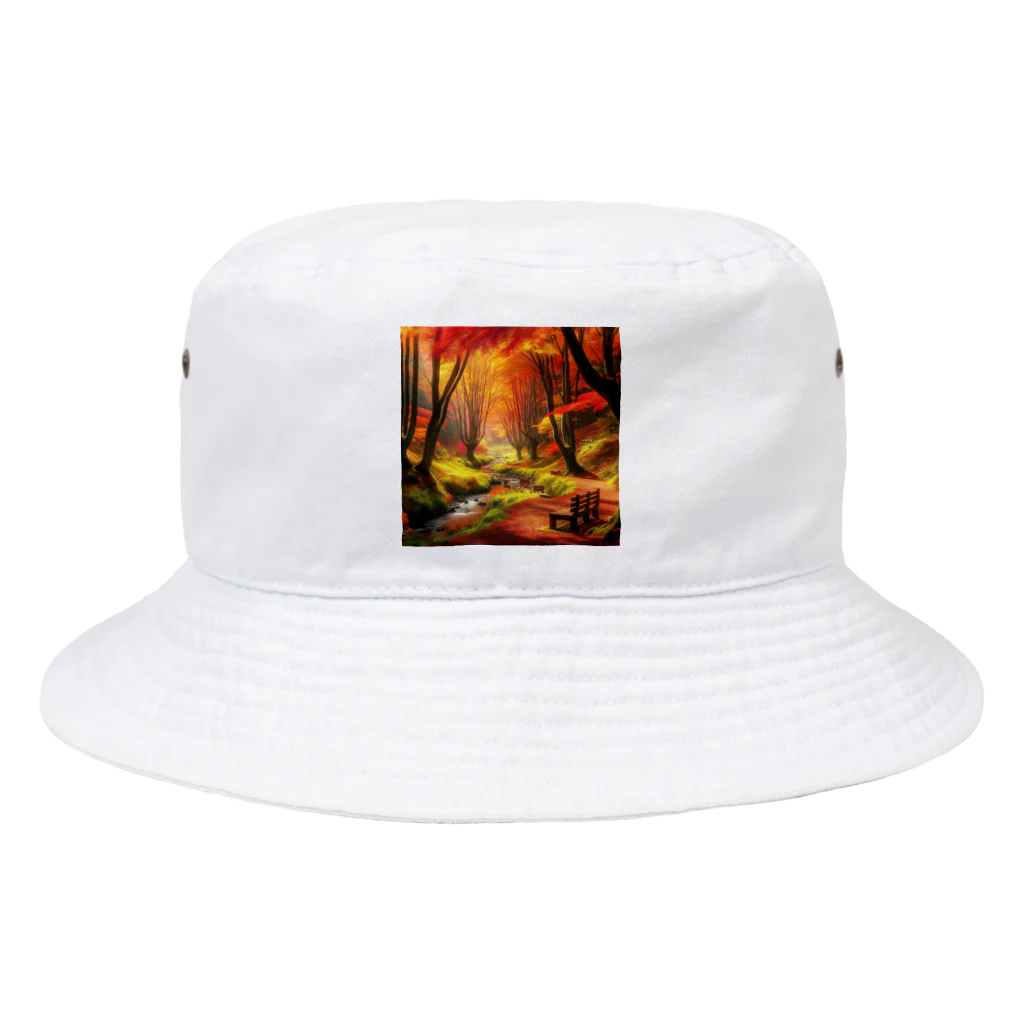 Rパンダ屋の「秋風景グッズ」 Bucket Hat