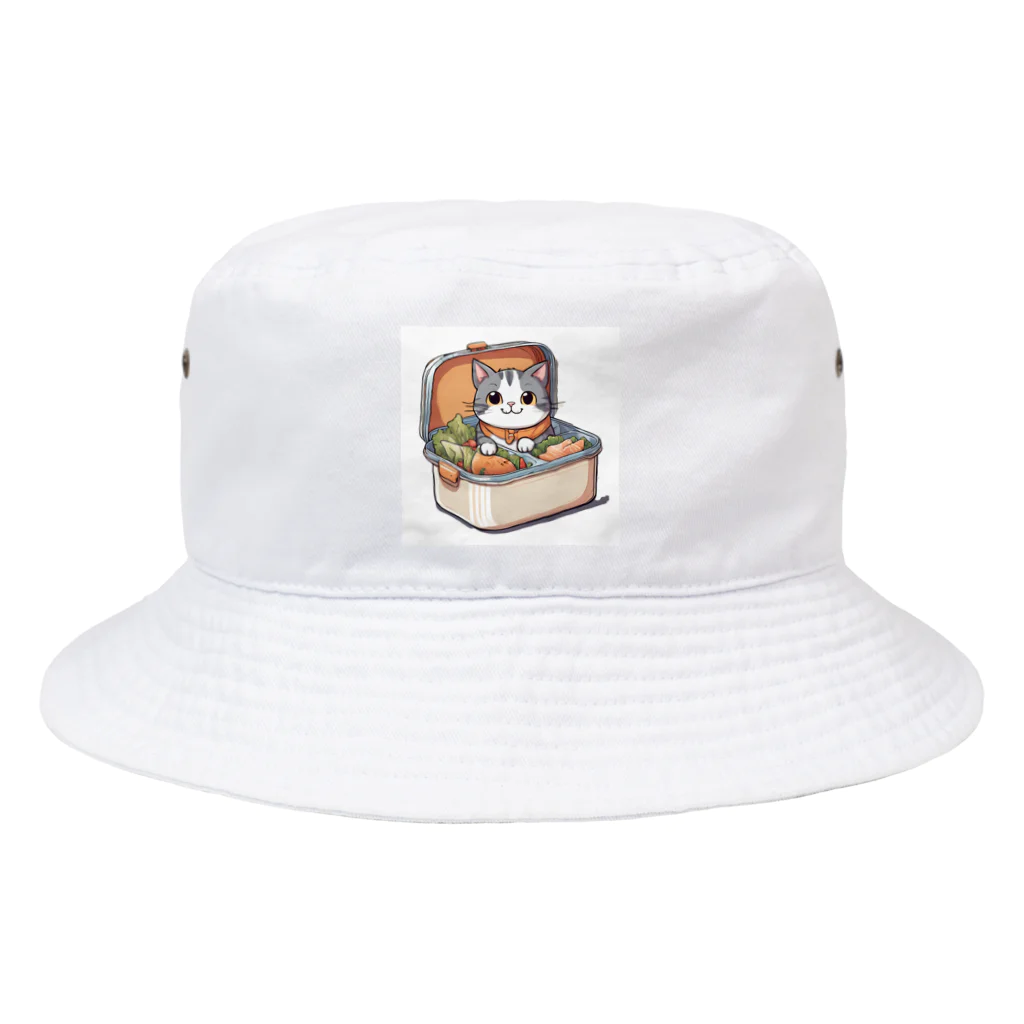 HIROYAN5935のキャットランチボックス Bucket Hat