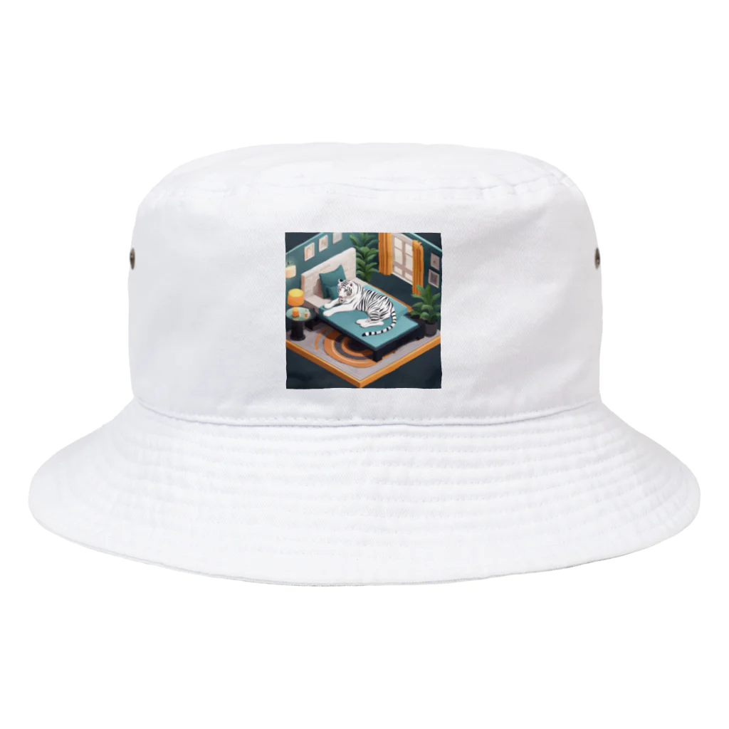 hono想(そう)イタグレ日記のホワイトタイガーのリラックスタイム Bucket Hat