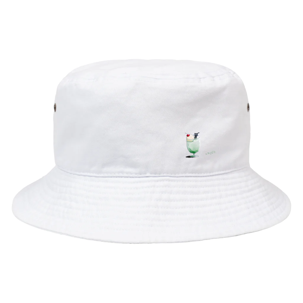 ゆるショッピのワンポイントバケハ　(クリームソーダ) Bucket Hat