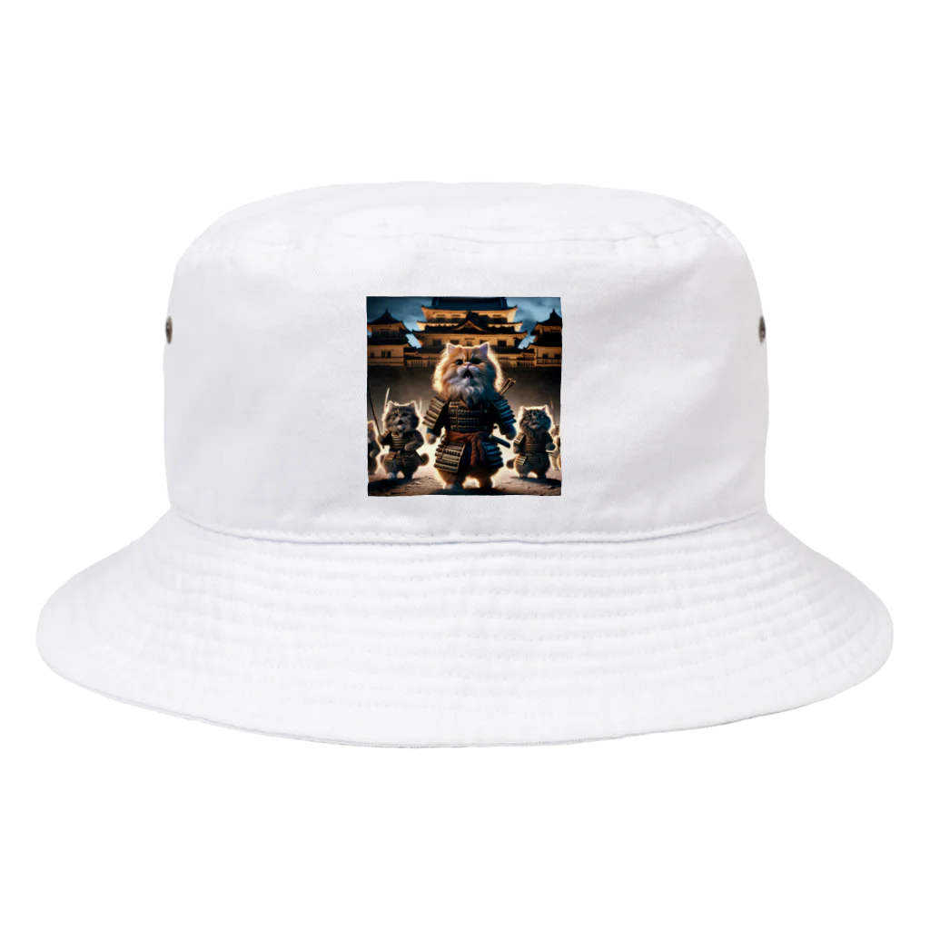 もふもふ日本史のねこ　出陣 Bucket Hat