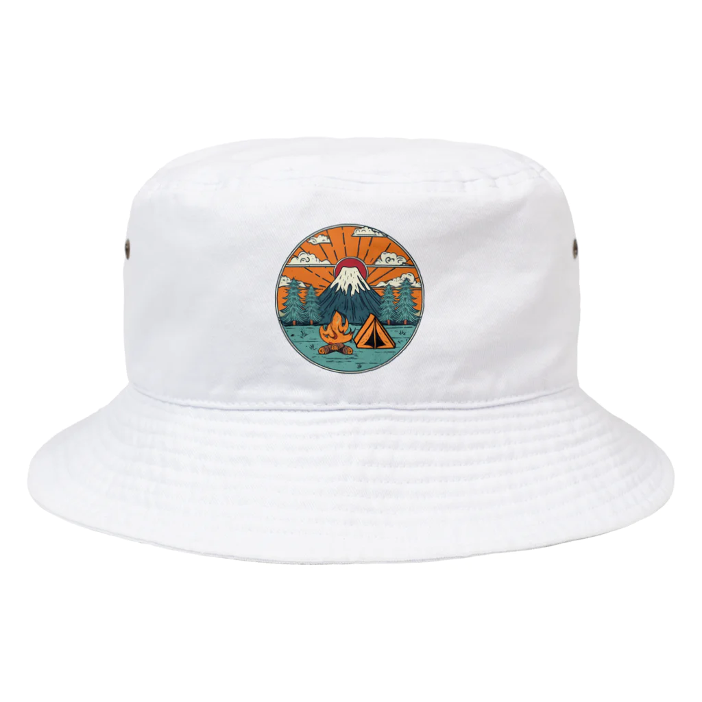 akicamの富士山とキャンプ Bucket Hat