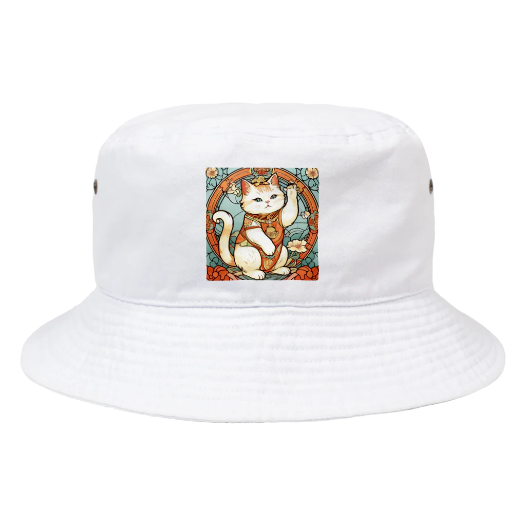 ゆまちゃんの開運雑貨屋さんの集客用子招き猫 Bucket Hat