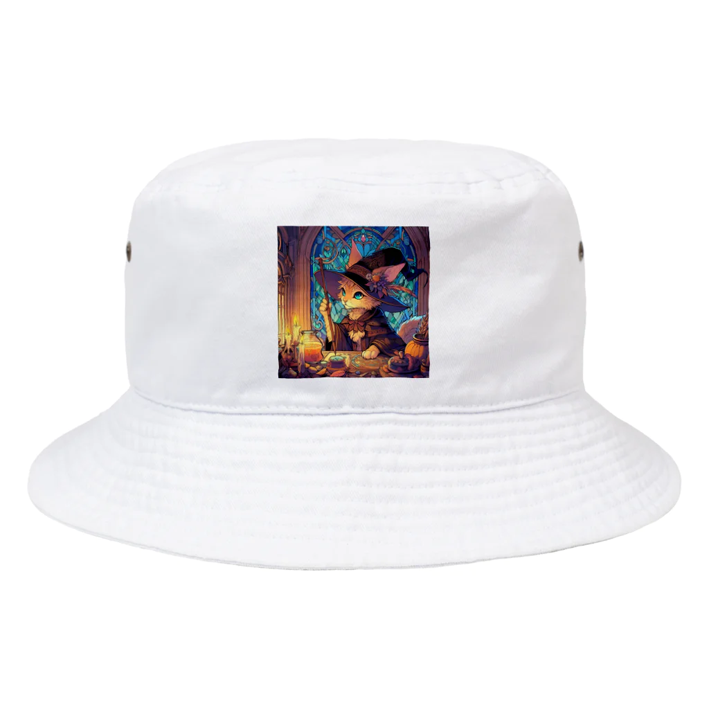 nico251の魔法の杖を持った猫 Bucket Hat