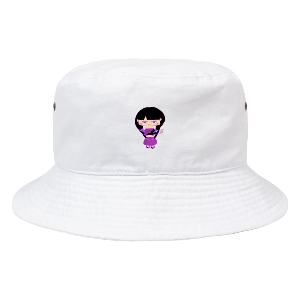 やーちゃグッズのウルフカットのウルフちゃん/カラー付き Bucket Hat