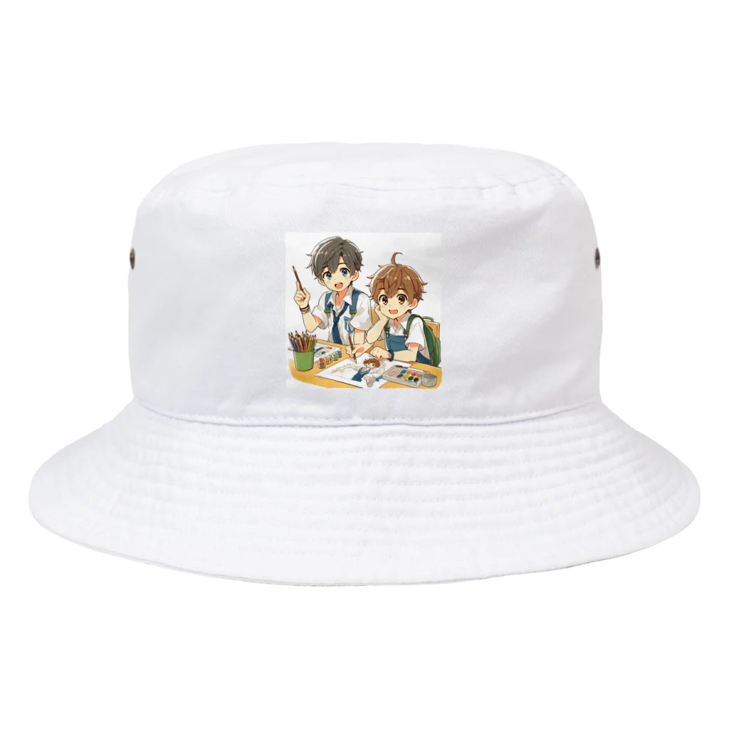 可愛い男の子イラスト販売所　By,keicyanの男の子　中学1年生　美術部 Bucket Hat