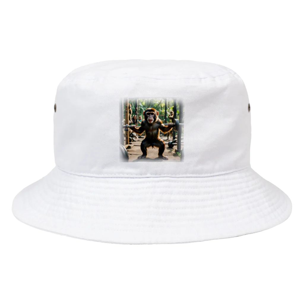 cache2445の鍛えているサル Bucket Hat