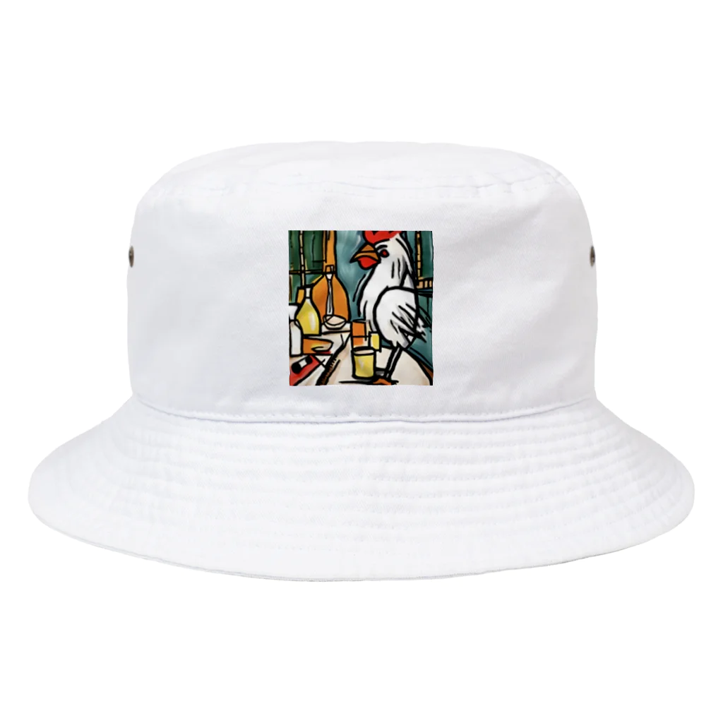 Ppit8のにわとりさん朝ごはんを食べる！ Bucket Hat