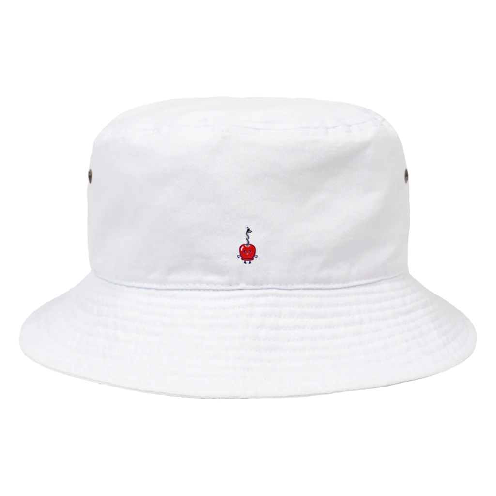 おいしてぃ通信のりんご飴ちゃんん：ちっちゃなちっちゃなワンポイント Bucket Hat