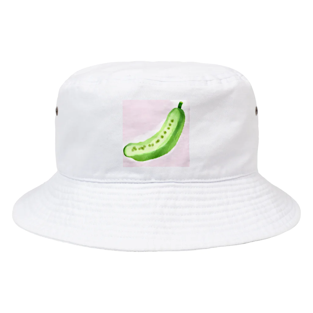 かるるんショップのきゅうりシリーズ　水彩きゅうり Bucket Hat