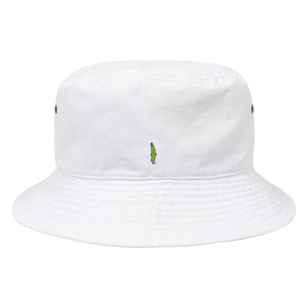 おいしてぃ通信の塩ゆでえんどう豆くん：ちっちゃなちっちゃなワンポイント Bucket Hat