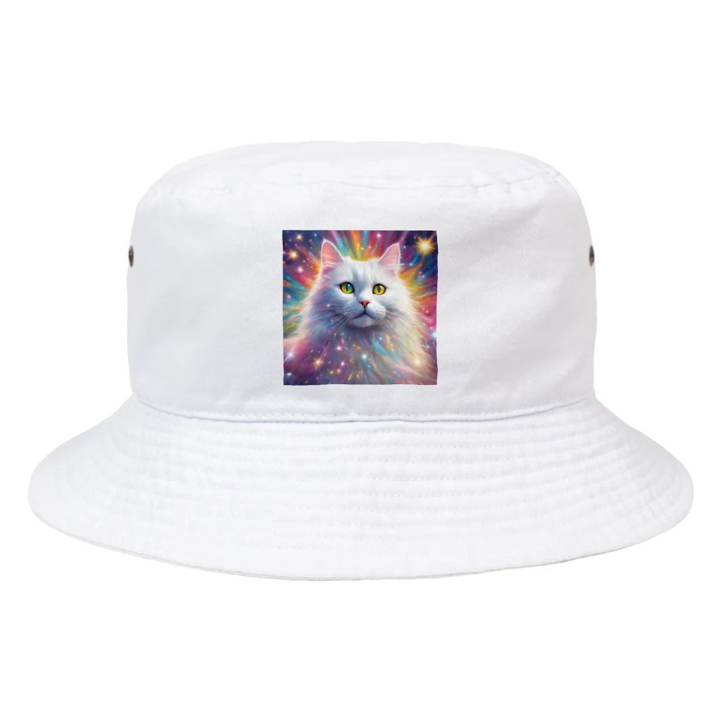 はなにゃんのおうちの虹色に輝くかわいい白猫ちゃん2 Bucket Hat