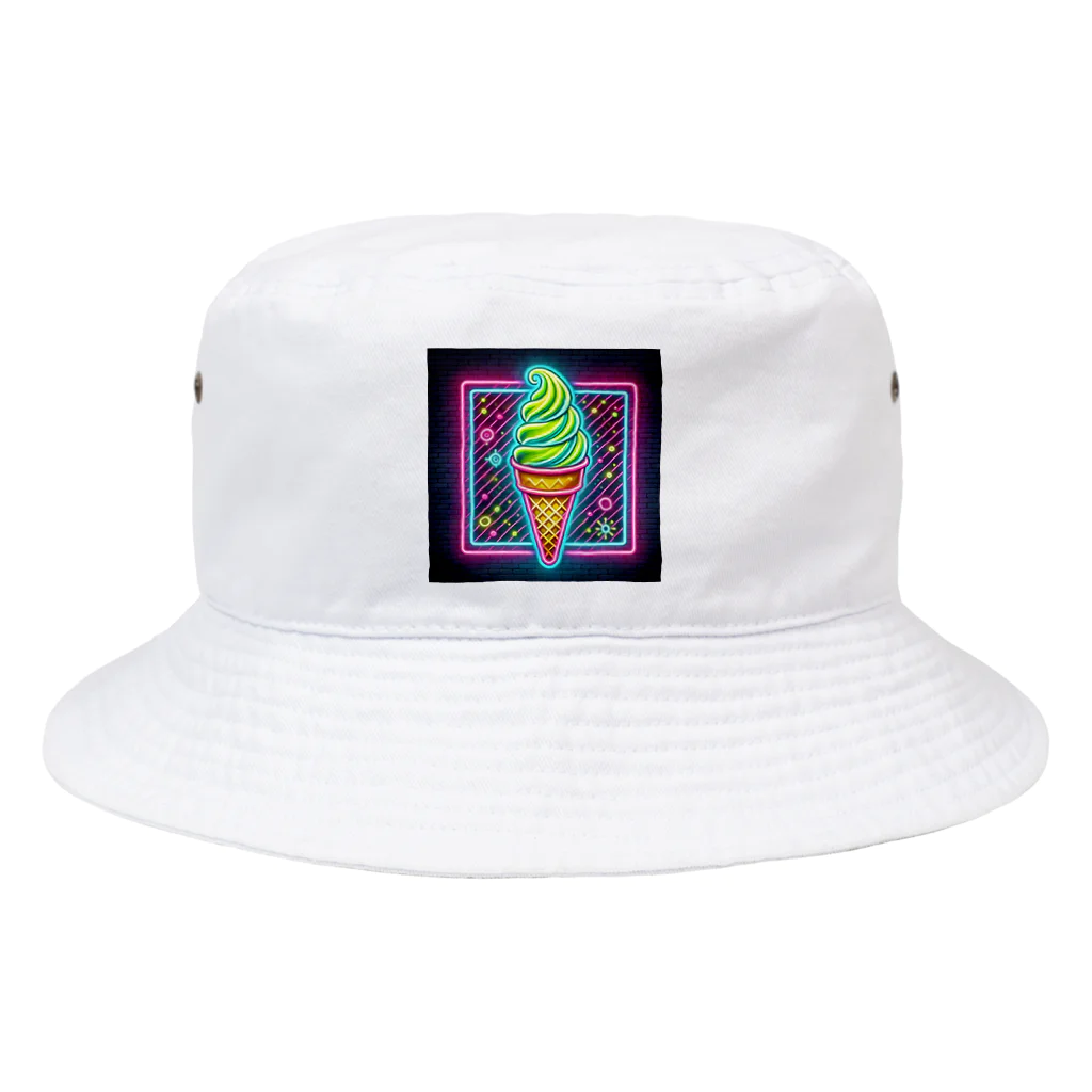 松尾莉子のネオンスタイル ソフトクリーム イラストグッズ Bucket Hat