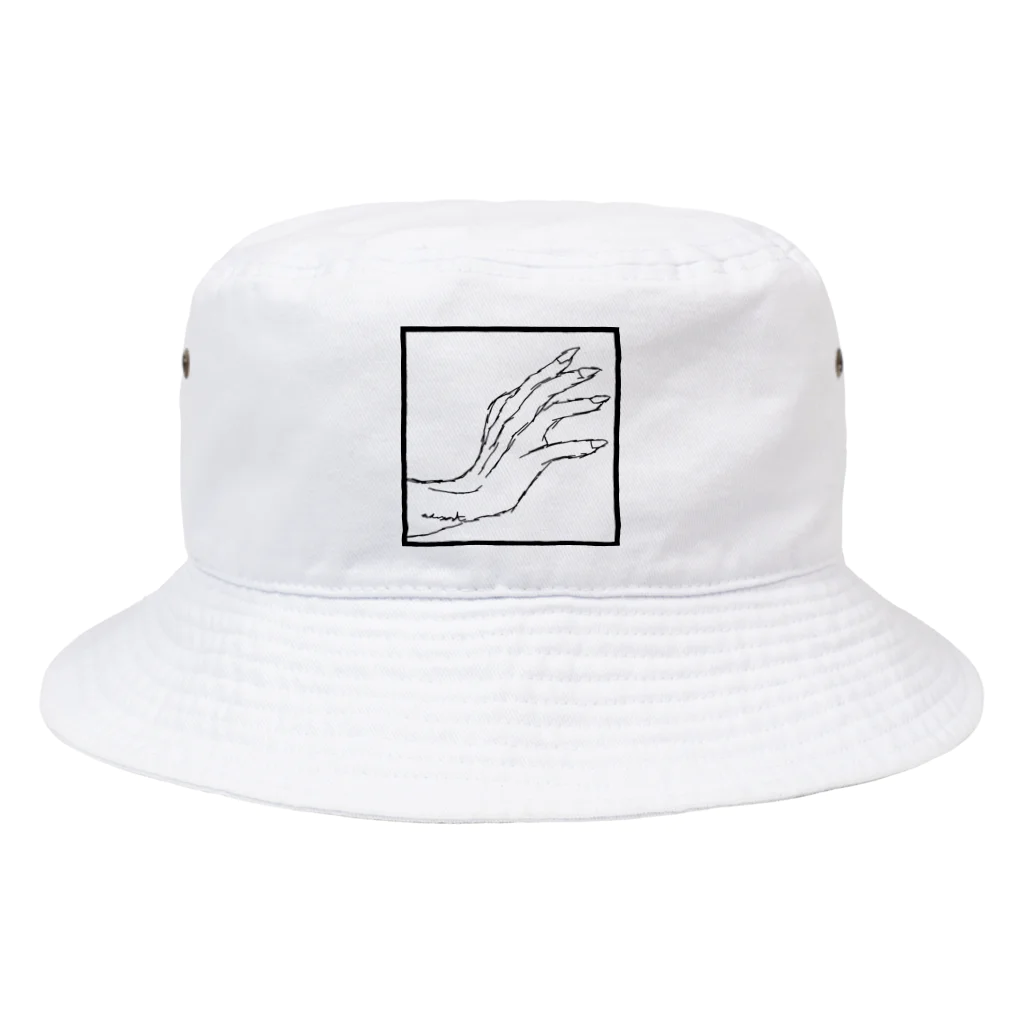 QB🦖のストークハンド(white) バケットハット