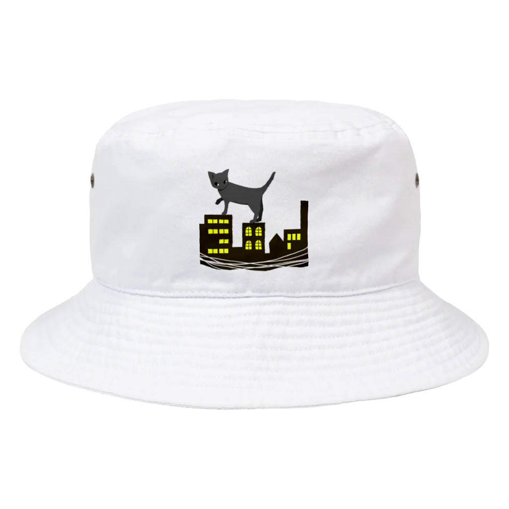 おはようおやすみの夜猫 Bucket Hat