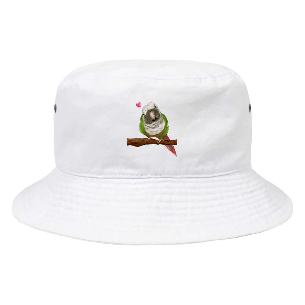 Lily bird（リリーバード）のホオミドリアカオウロコインコ フルカラー① Bucket Hat