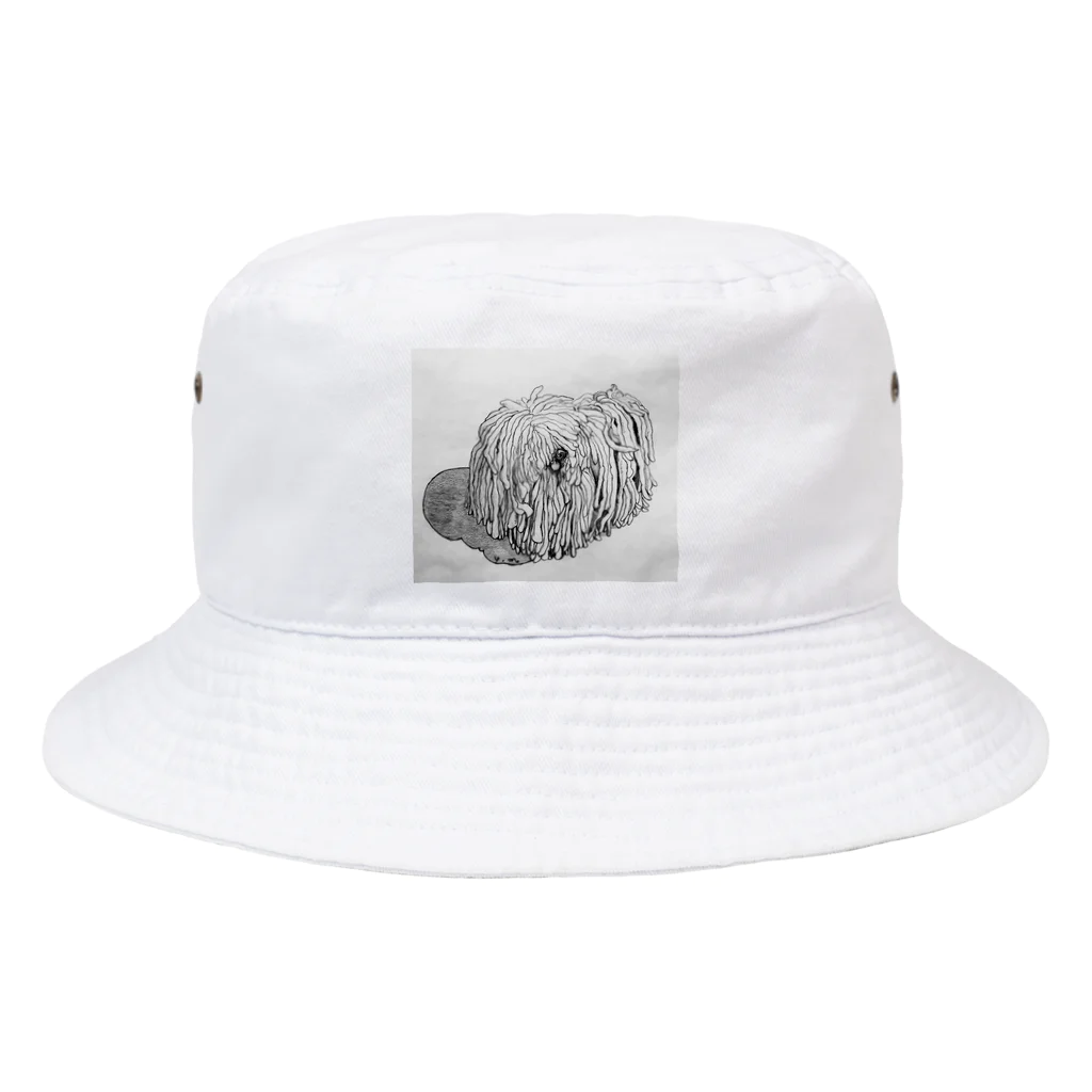 光平洋子のかしこいプーリー犬が振り向いた。puli illustration  Bucket Hat