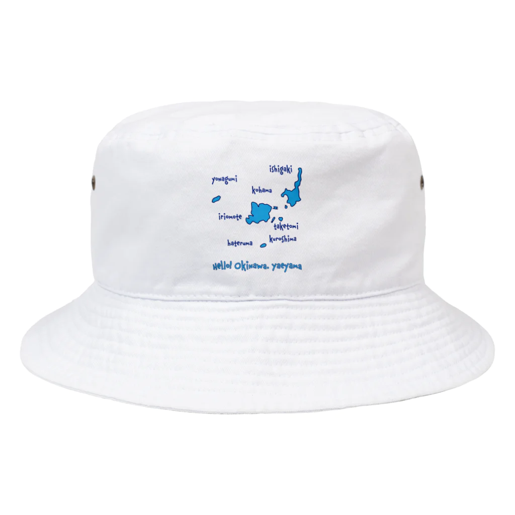 ハロー! オキナワの 八重山地図　水色　[Hello!Okinawa] Bucket Hat