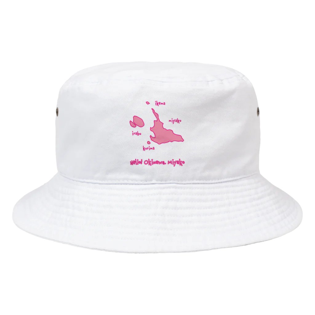 ハロー! オキナワの宮古島地図　ピンク [Hello!Okinawa]  Bucket Hat