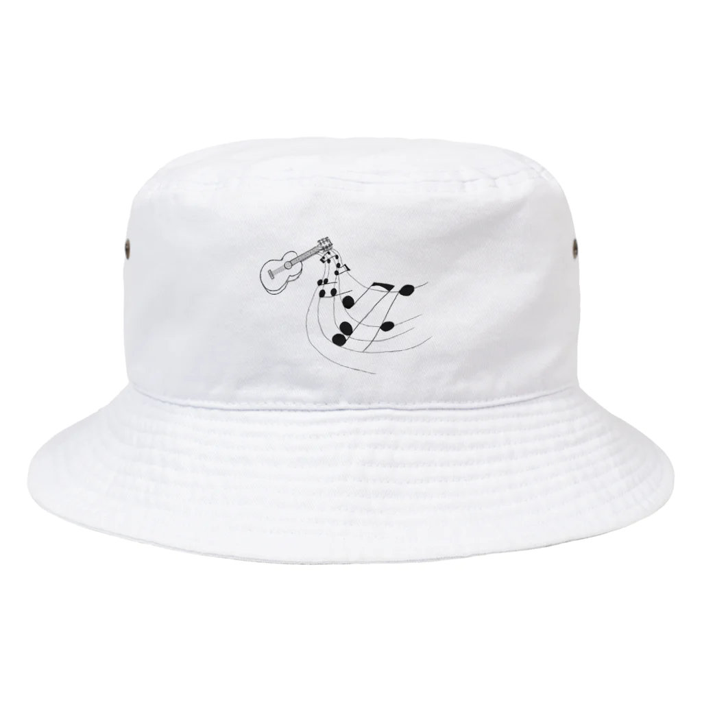 Lily bird（リリーバード）の奏でるギター 線画 Bucket Hat