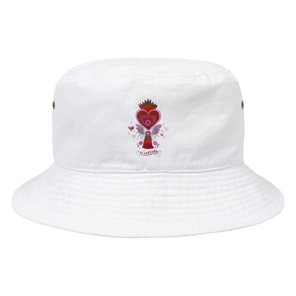 IZANAMI by Akane Yabushitaのメキシコのハートタッセル（ピンク） Bucket Hat