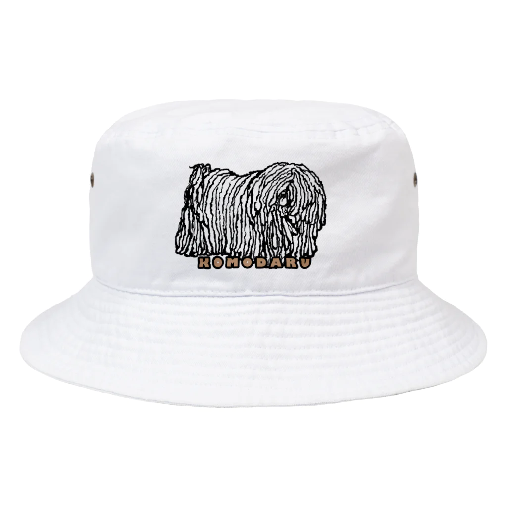 光平洋子のかしこいプーリー犬  立っているコモダル。Puli illustration  Bucket Hat