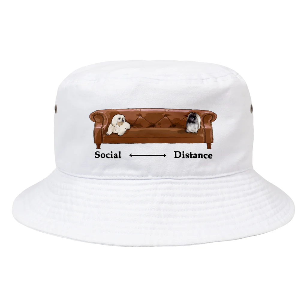 犬グッズの店しえるぶるーのソーシャルディスタンス　ペキニーズ Bucket Hat