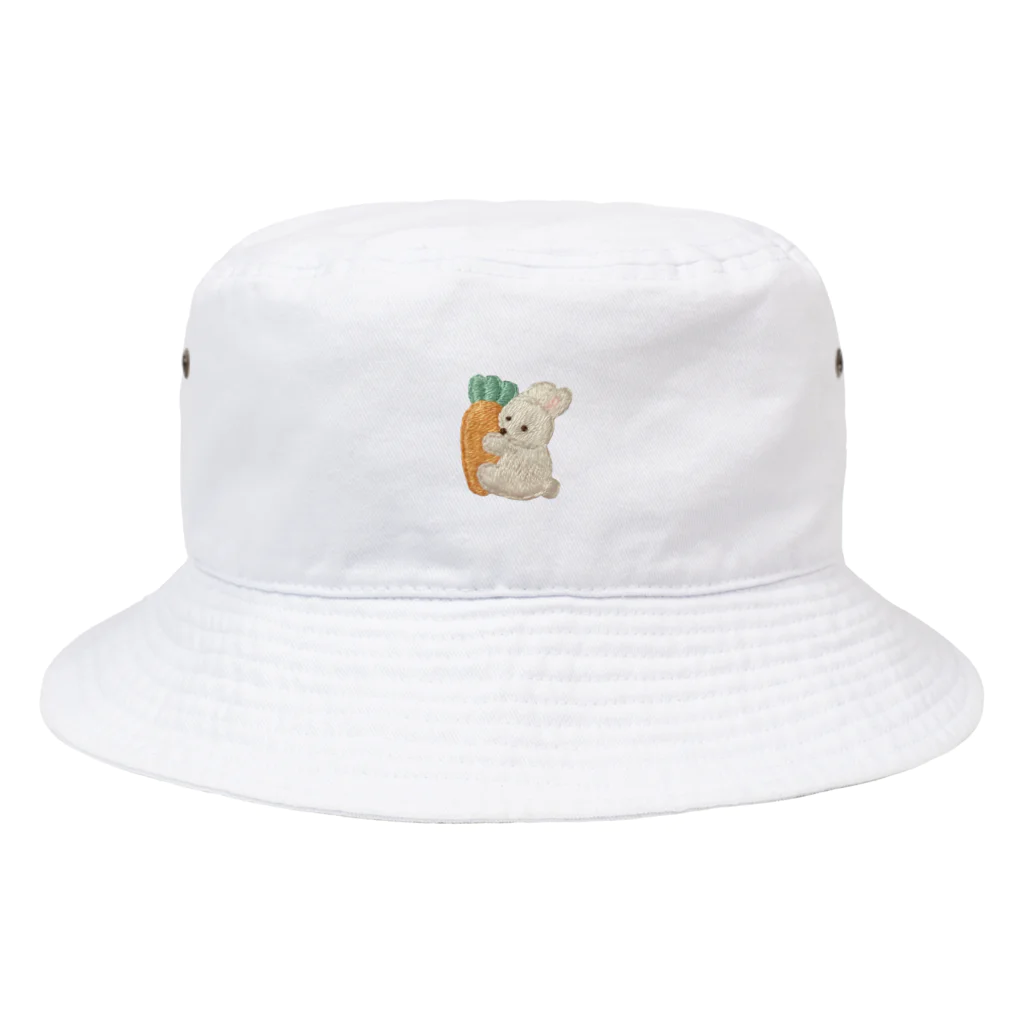 手刺繍作家 cocoのうさぎとにんじん Bucket Hat