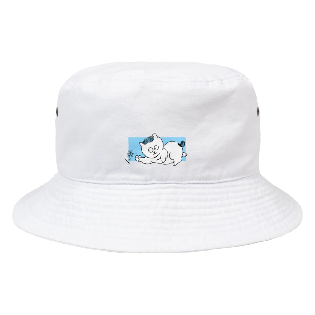 Chipafujiのハチワレねこ　ごぶりん　お花つつく Bucket Hat