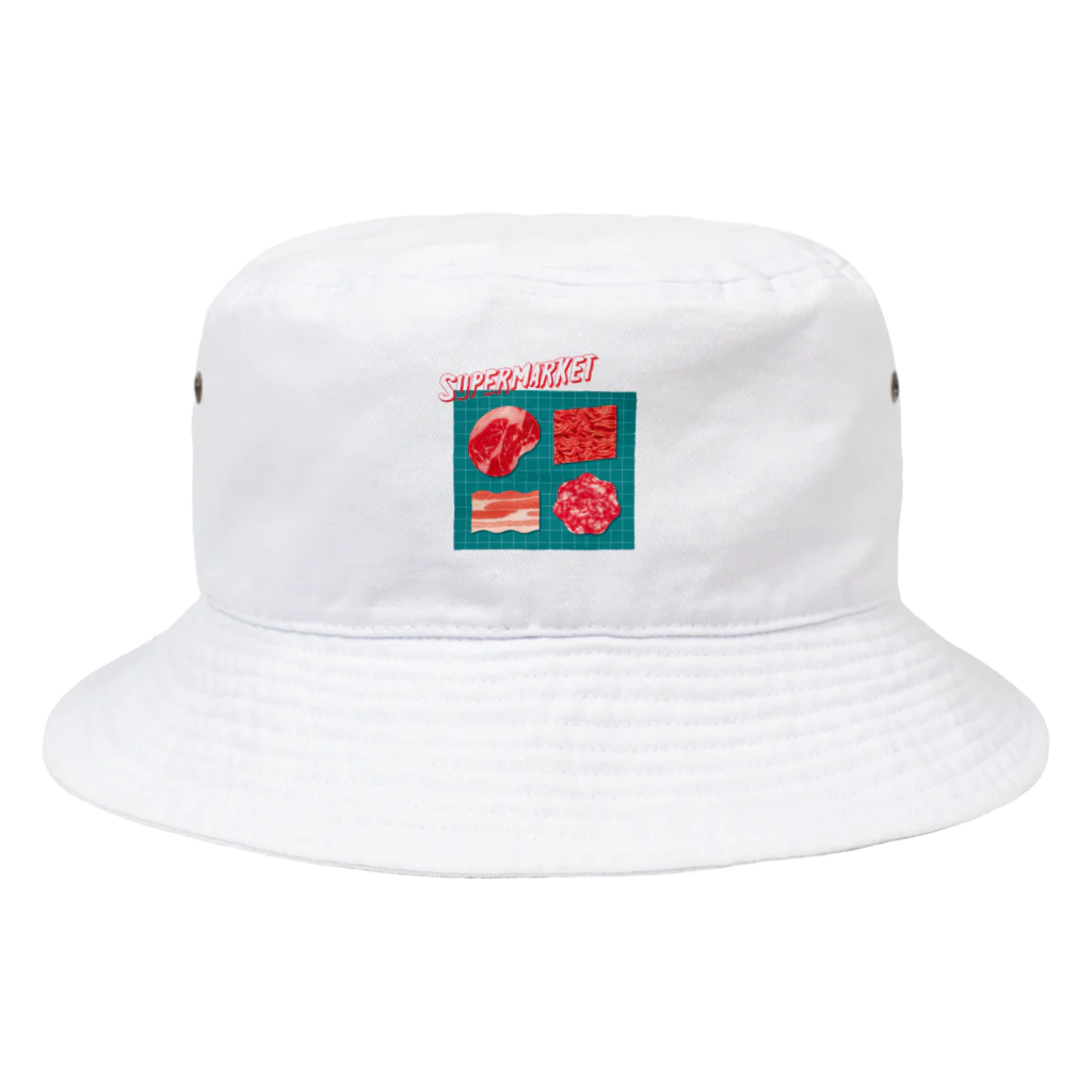 かじたのスーパーマーケット：肉 Bucket Hat