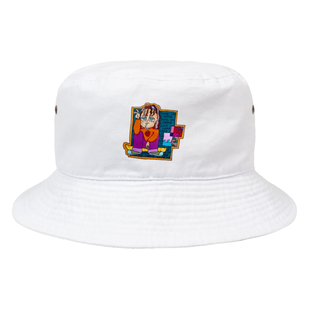 やすショのチリチリ頭のスケーター Bucket Hat