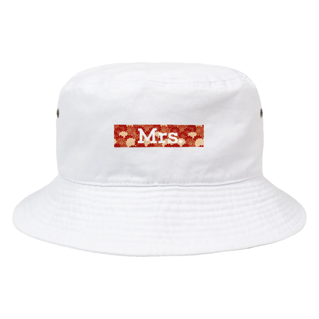 ペアTシャツ屋のシバヤさんのペア(Mrs.)和柄赤 Bucket Hat