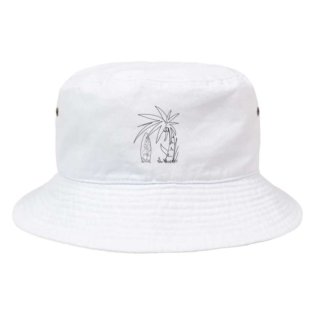 ハナの店のヤシの木とサーフボード Bucket Hat