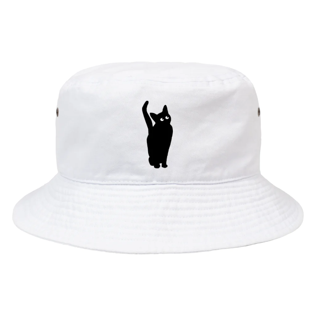 KutsuroGoooの見上げる黒猫 Bucket Hat