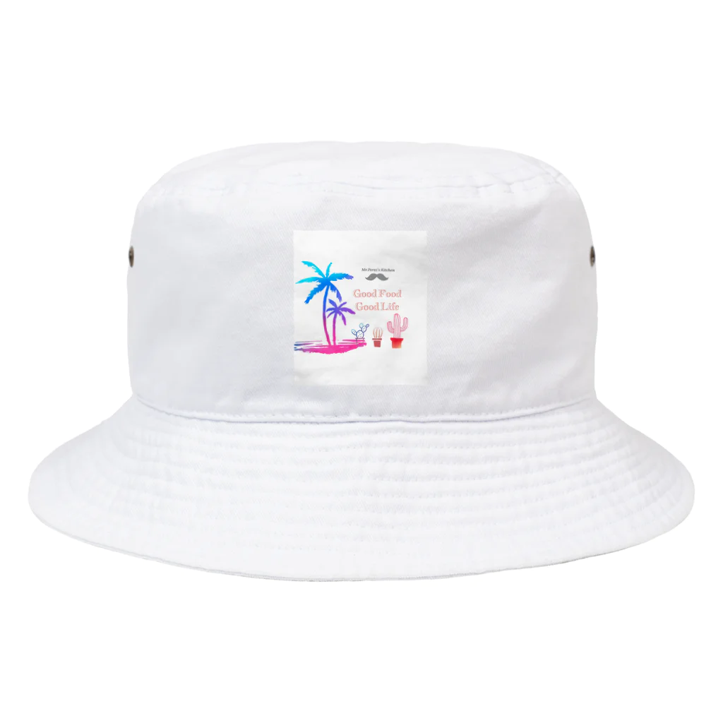 Mr.Perez’s RoomのMe.Perez’s LOGO 南国🌴STYLE White Bucket Hat