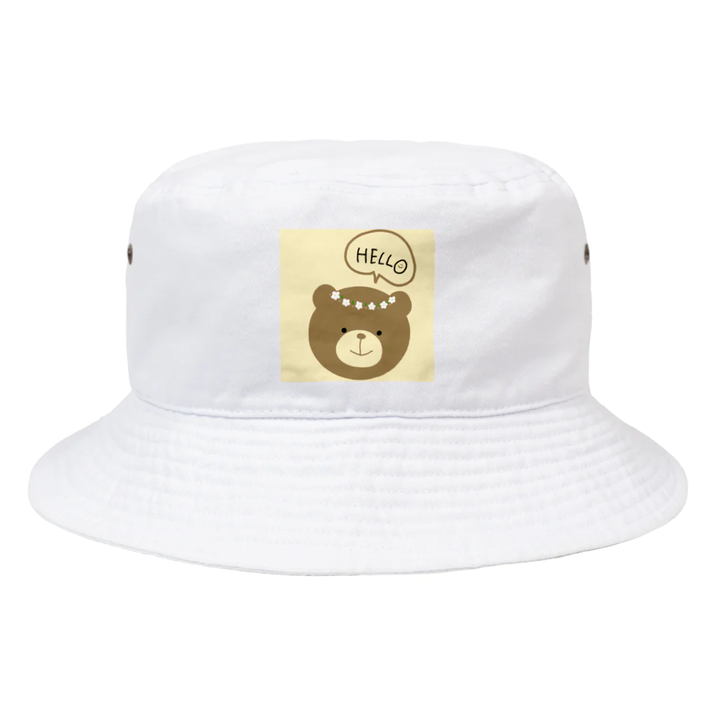 ponpon_の花かんむりクマさん Bucket Hat