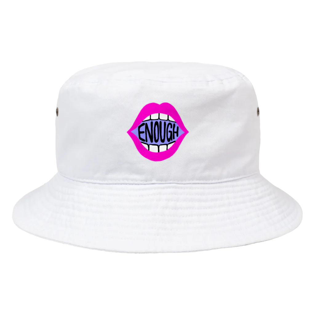 Mieko_KawasakiのENOUGH IS ENOUGH! MOUTH PINK Bucket Hat