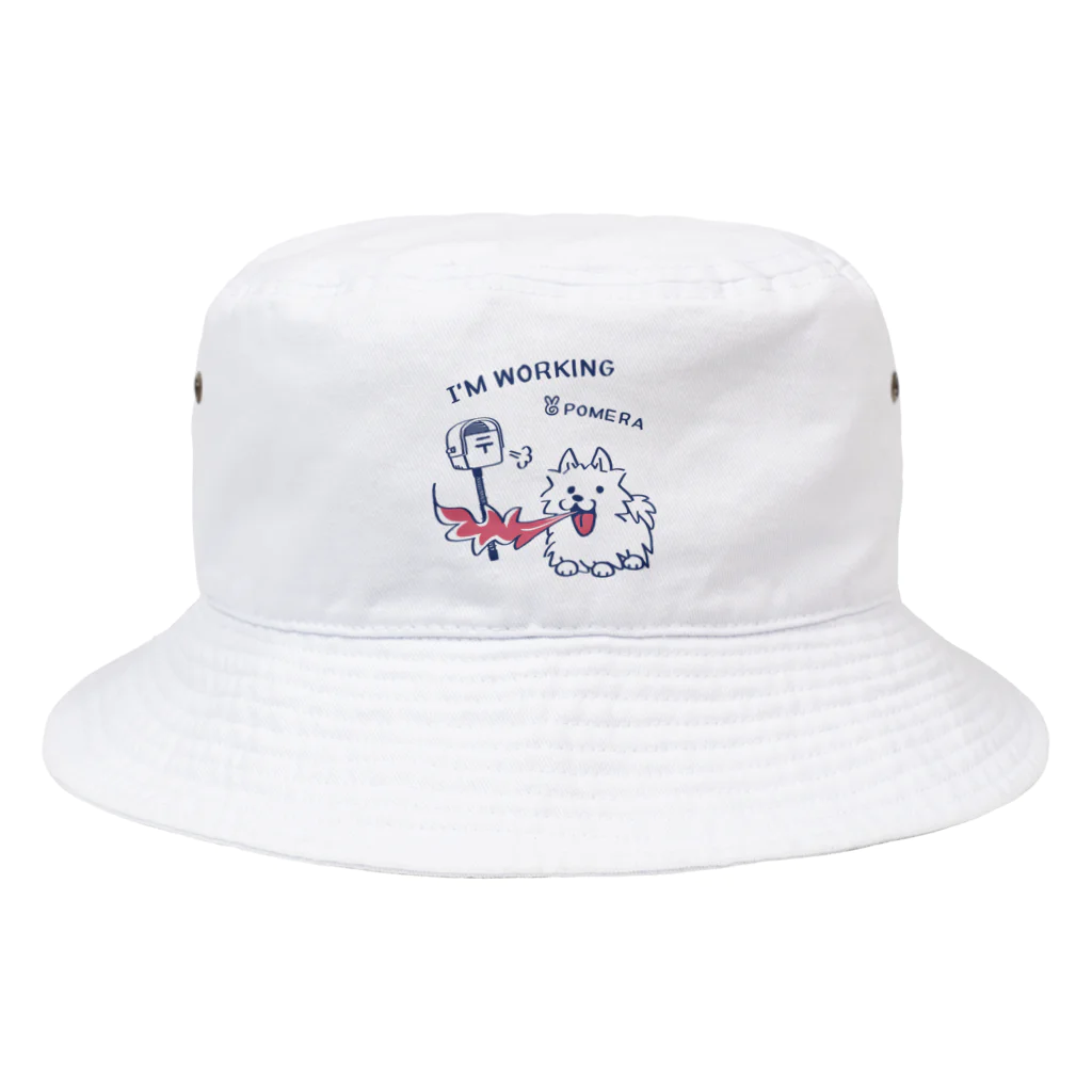 イラスト MONYAAT のポメラニアンお仕事中 Bucket Hat