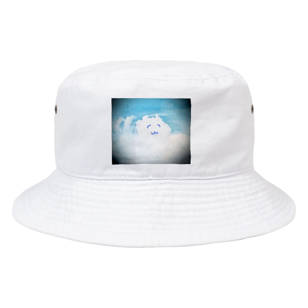 Famille de baleines(ファミールデバレーヌ)のピースしてる猫雲(にっこり) Bucket Hat