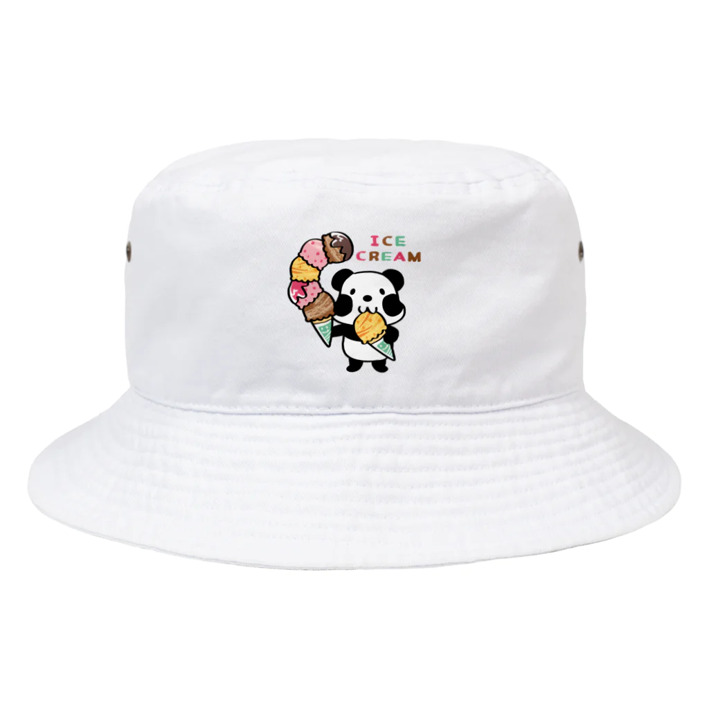 イラスト MONYAAT のCT54ズレぱんだちゃん　アイスを食べよう_bs Bucket Hat