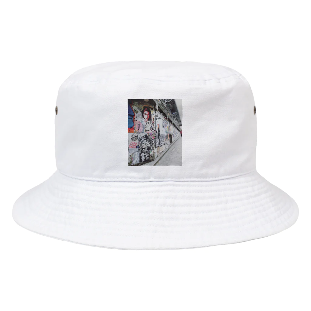 ニューヨークのシアトルのウォールアート Bucket Hat