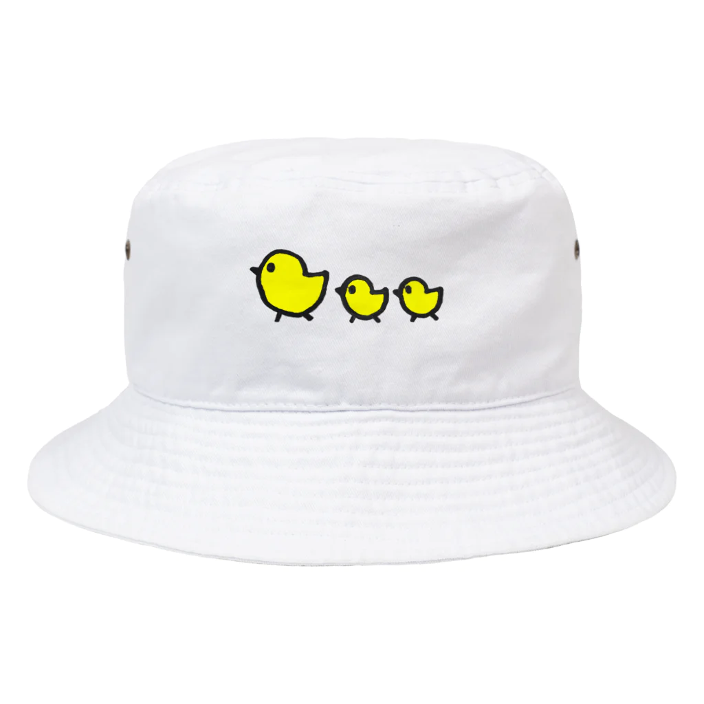 チワワ&ポメラニアンのおうちのヒヨコの親子 Bucket Hat