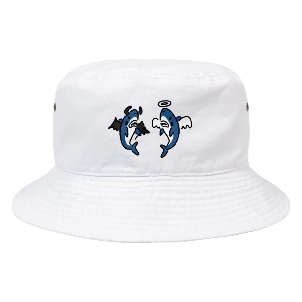 サメ わりとおもいの天使と悪魔に扮するサメ Bucket Hat