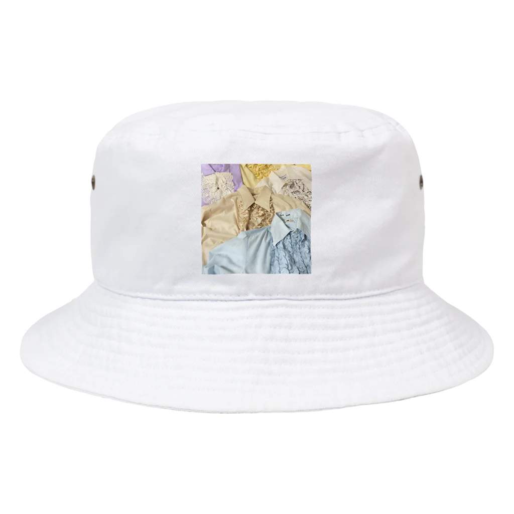 mofumofu_kumasanの70sfrillblouseprint Bucket Hat