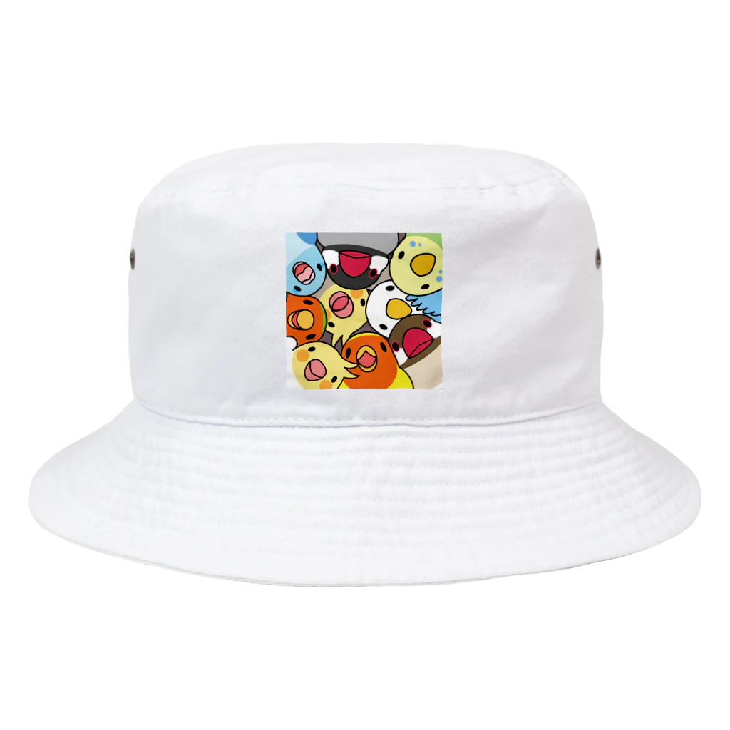 まめるりはことりのみっちりむっちり過密鳥まみれさん【まめるりはことり】 Bucket Hat